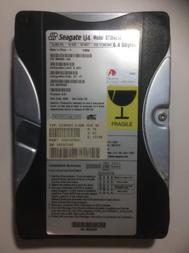 Dysk IDE ATA Seagate ST36421A 6.40GB 3,5 + taśma