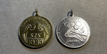 Dwa medale złoty srebrny Nowy Sącz Igrzyska 1989