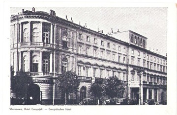 WARSZAWA - Hotel Europejski-auta ok. 1915 stan bdb