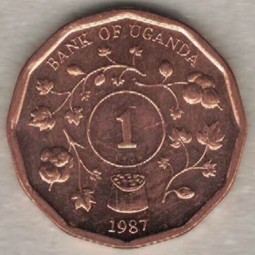 Uganda 1 shilling szyling 1987   19,85 mm