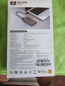 SANZANG M2 SATA NVMe SSD obudowa USB 3.0 typ C M.2