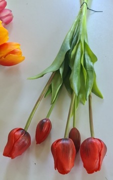 Tulipany silikonowe Bukiet Tulipanów Gumowych 5szt.
