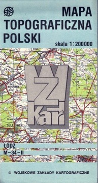 Mapa topograficzna 1:200 000 - arkusz Łódź