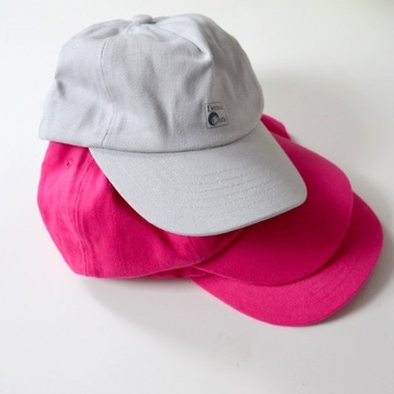 3 nowe czapki derma dżokejki różowa szara