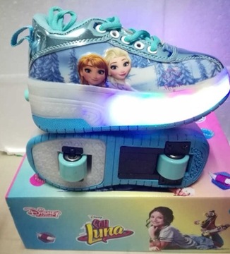 Nowe Buty Wrotki Frozen Led świecące r.28-36 nieb