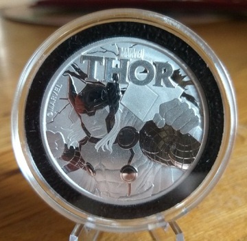 Srebrna moneta Marvel Thor Tuvalu 2018 1oz 1 uncja