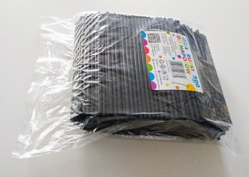 Słomki rurki czarne plastik *500 sztuk MAXI format