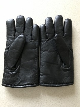 Rękawice męskie ze skóry z naturalnym futerkiem