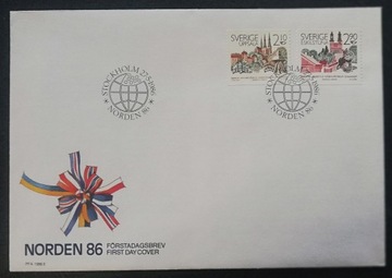 Szwecja FDC 1395-1396 Norden 1986 – Miasta siostrzane