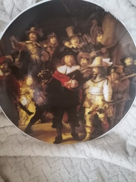 Talerz ozdobny duży, obraz  Rembrandt  Straż nocna