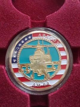 Medal Apache AH-64 -koloryzowany dwustronnie -ARMY