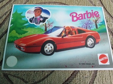 Barbie naklejka pocztówka 1993 rok