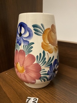 Pięknie malowany wazon WŁOCŁAWEK FAJANS PRL 