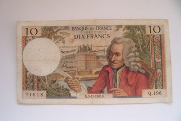 BANKNOT FRANCJA  10 FRANCS 1965 r. seria Q