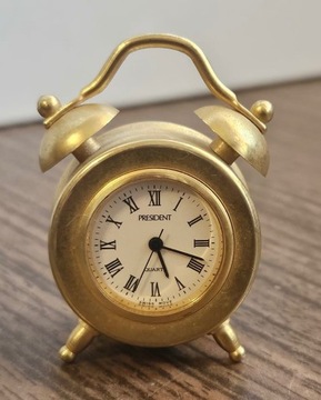 Miniaturowy mosiężny zegar z mosiądzu ładny 