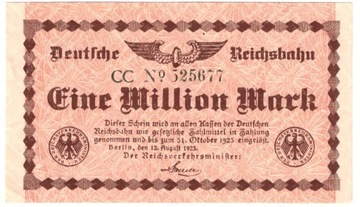 Niemcy, banknot 1 milion marek 1923 - st. -1