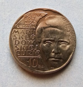 10  złotych 1967 Marii Curie-Skłodowski  menniczy 