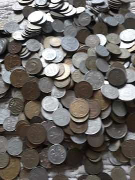 Monety mix różne stare kopiejka forint marka 2,5kg