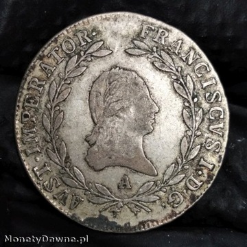 20 krajcarów 1808, Franciszek II, Austria