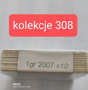 10 sztuk 1gr 2007 mennicze w holderach