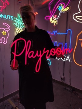 Neonowe Napisy Na Ścianę.Playroom. Pokój zabaw