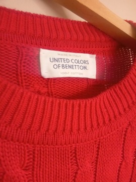 Sweter męski Benetton L wisniowy