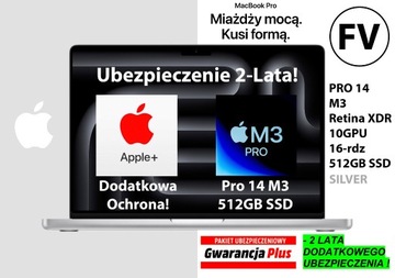 NOWY APPLE MACBOOK PRO 14 M3 16rdz 512GB +ETUI |GW-2LATA+UBEZPIECZENIE FV