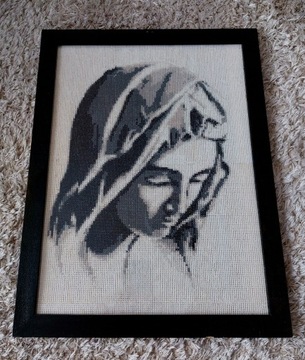 Ręcznie haftowany obraz - Maryja