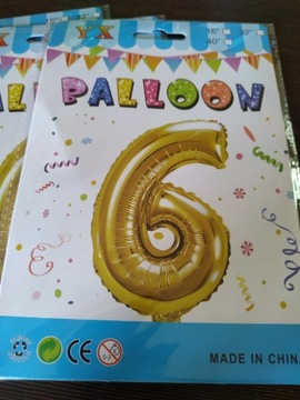 Balon na urodziny złota literka 6 