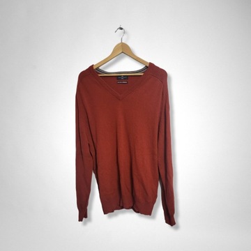 Sweter MS 100% wełna lambswool Woolmark czerwony L