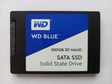 Dysk SSD WD BLUE 500GB SATA 2.5 3D NAND - jak NOWY