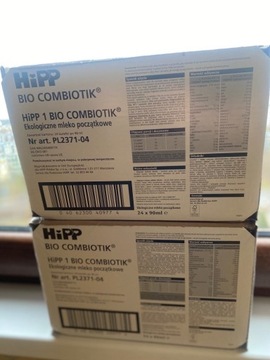 Zestaw 24 sztuk Mleko Hipp 1 bio Combiotik 90ml