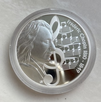 Srebrna moneta 1 $ - Wielcy kompozytorzy - Fryderyk Chopin