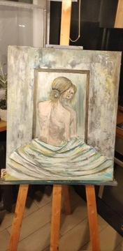 Obraz ręcznie malowany ''Portret w lustrze"