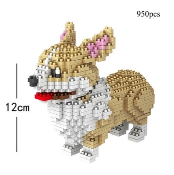 Klocki Konstrukcyjne Pies Corgi 12cm Piękne