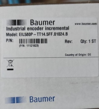 Obrotowy enkoder przyrostowy Baumer Electric