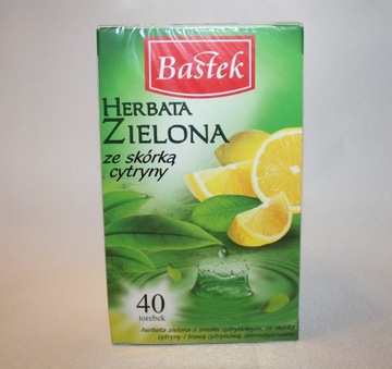 Bastek herbata zielona ze skórką cytryny 40 t.