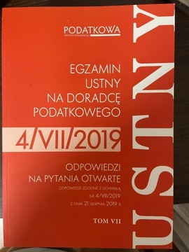 2019 egzamin na doradcę podatkowego VII