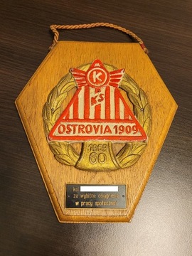 Ostrovia 1909 Ostrów Wlkp 60 l drewniana tabliczka