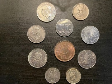 Zestaw monet nr 5, różne, 10 sztuk