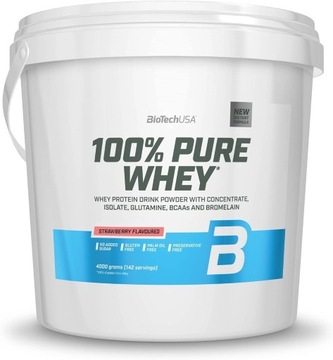 Białko BioTechUSA 100% Pure Whey 4kg Truskawka