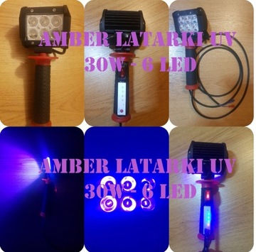 Latarka 30W LED UV do bursztynu