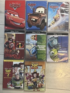 Filmy DVD Disney Pixar 8 sztuk