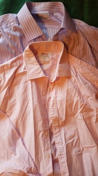 Koszule x 2, coton, spinki,  M.Spencer, T.M.Lewin