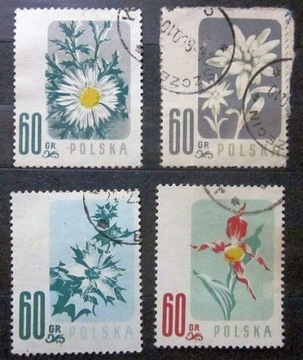 Polska Fi 877 878 879 880 Kwiaty chronione 1957r.