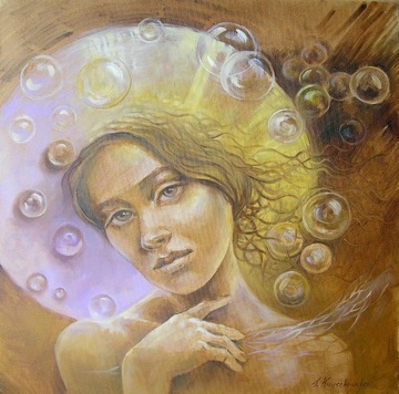 "Kaprys" obraz olejny kobieta