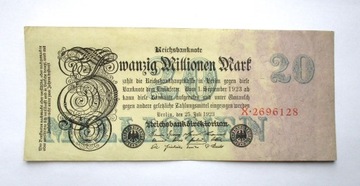 20 Milionów Marek 1923 r. Niemcy