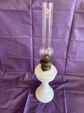 SUPER STAN Lampa naftowa duża z białego szkła 