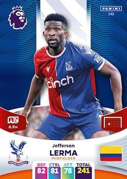 Jefferson Lerma 143 Karta Panini Premier League 24