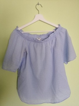 bluzka H&M hiszpanka baby blue 38